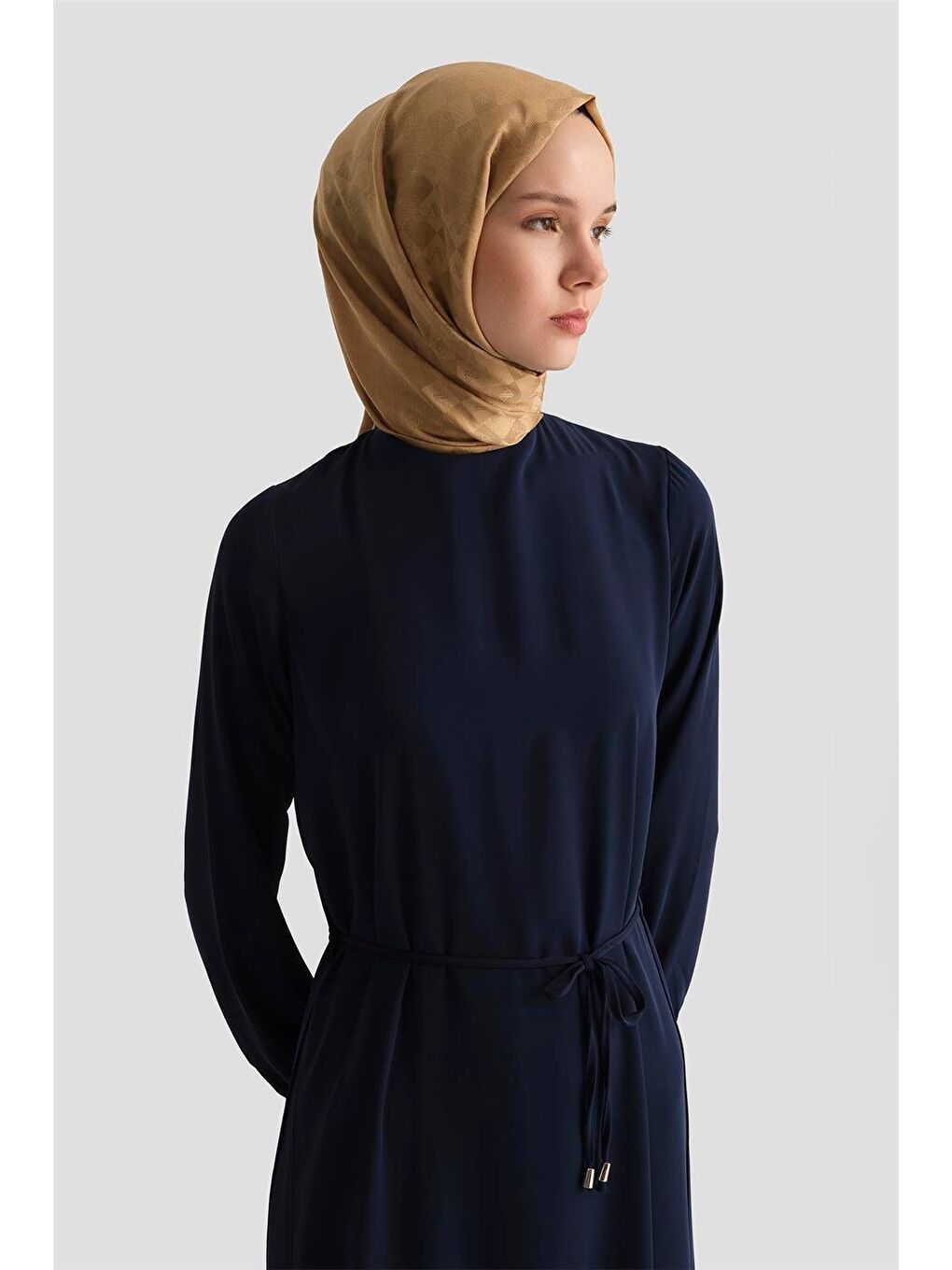 İp Kemerli Elbise 25Yt927 Lacivert-2