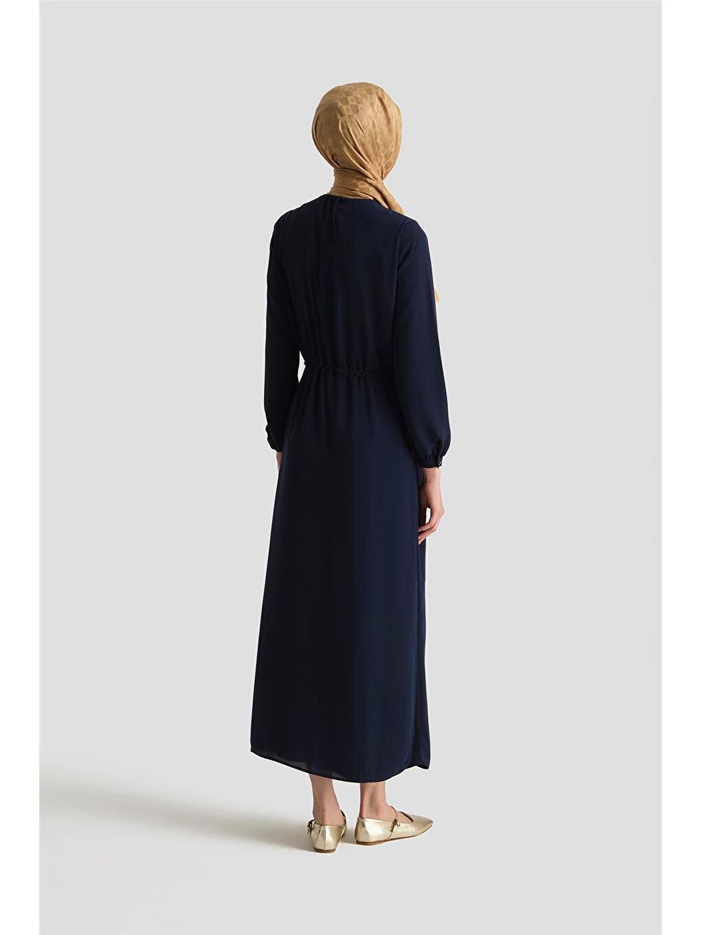 İp Kemerli Elbise 25Yt927 Lacivert-3