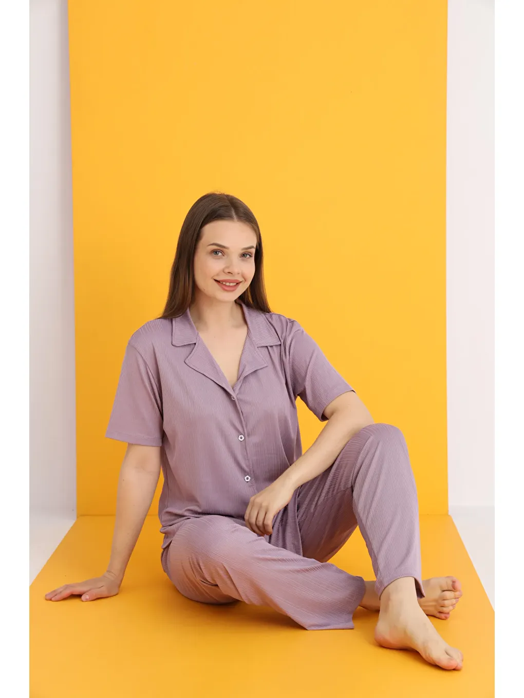 Lila PEGASUS DÜĞMELİ PİJAMA TAKIMI 7013-4