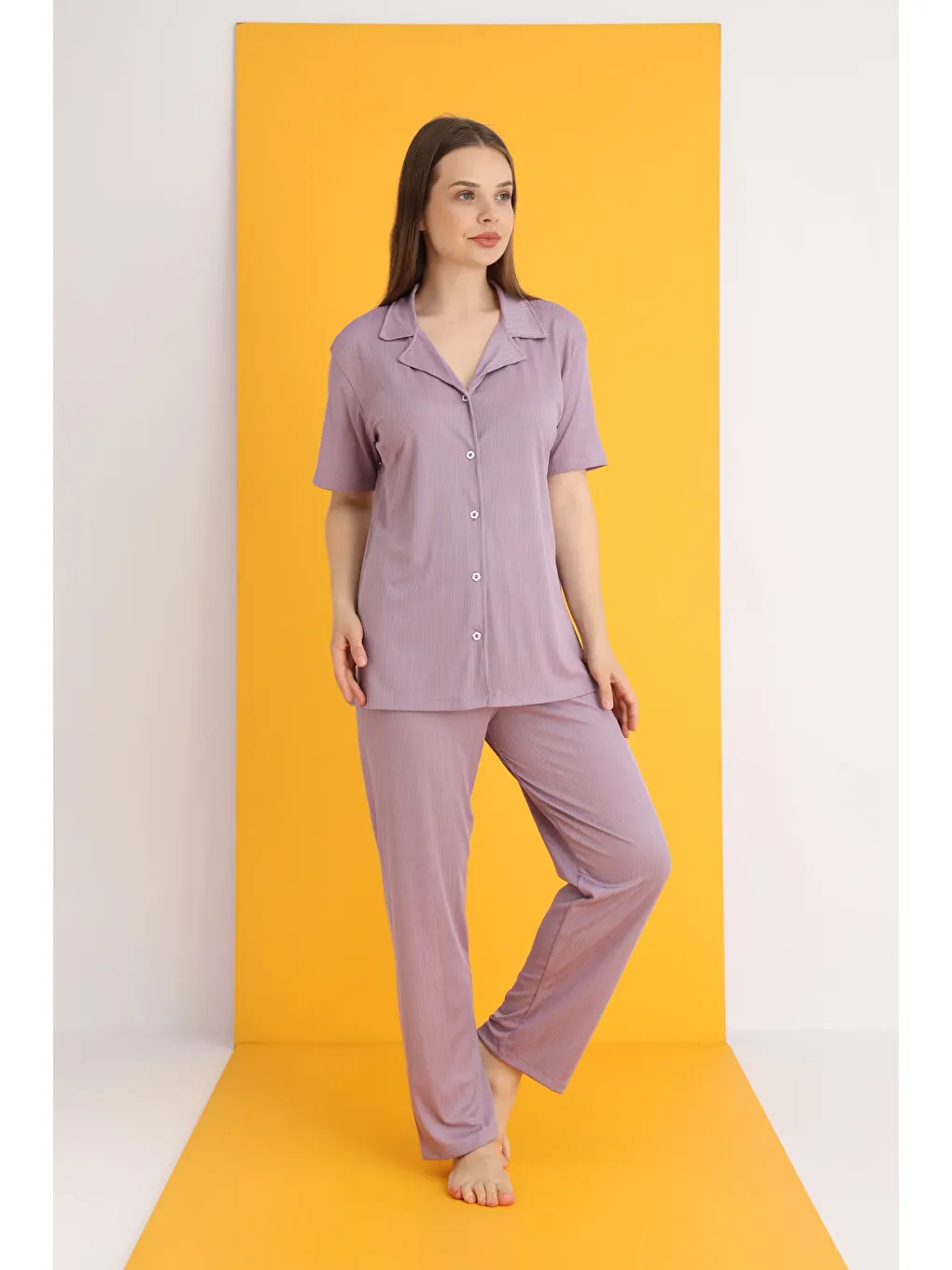 Lila PEGASUS DÜĞMELİ PİJAMA TAKIMI 7013-4-1