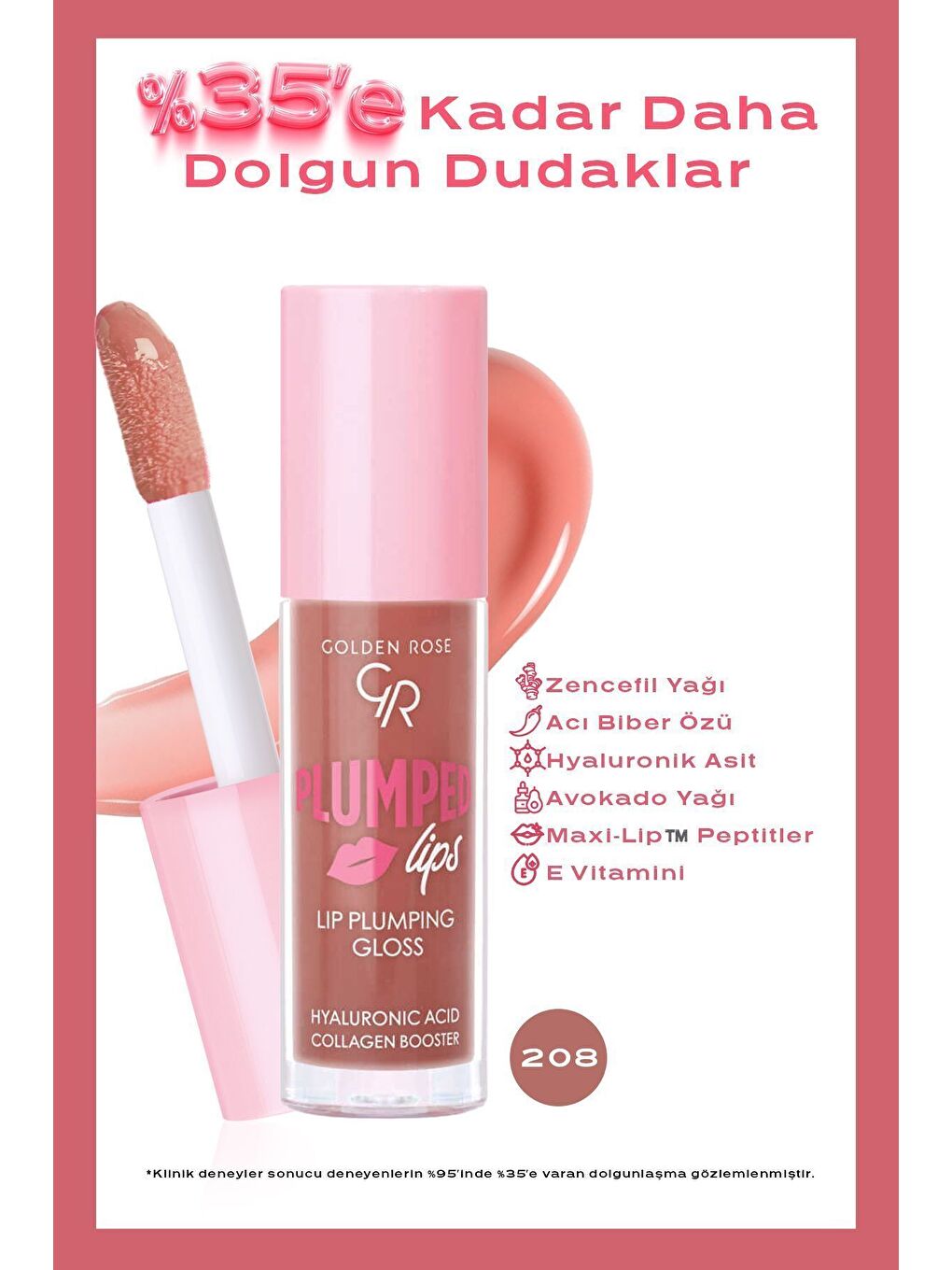 Plumped Lips Lip Plumping Gloss No: 208 - Dolgunlaştırıcı Dudak Parlatıcısı