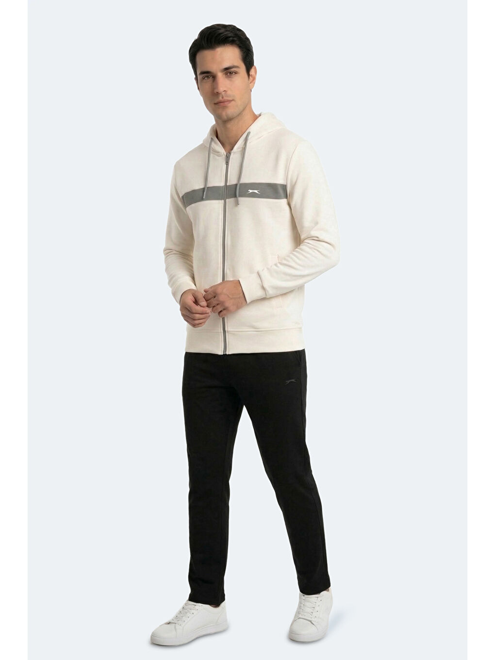 KRALON I Erkek Kapüşonlu Cepli Ekru Sweatshırt-7