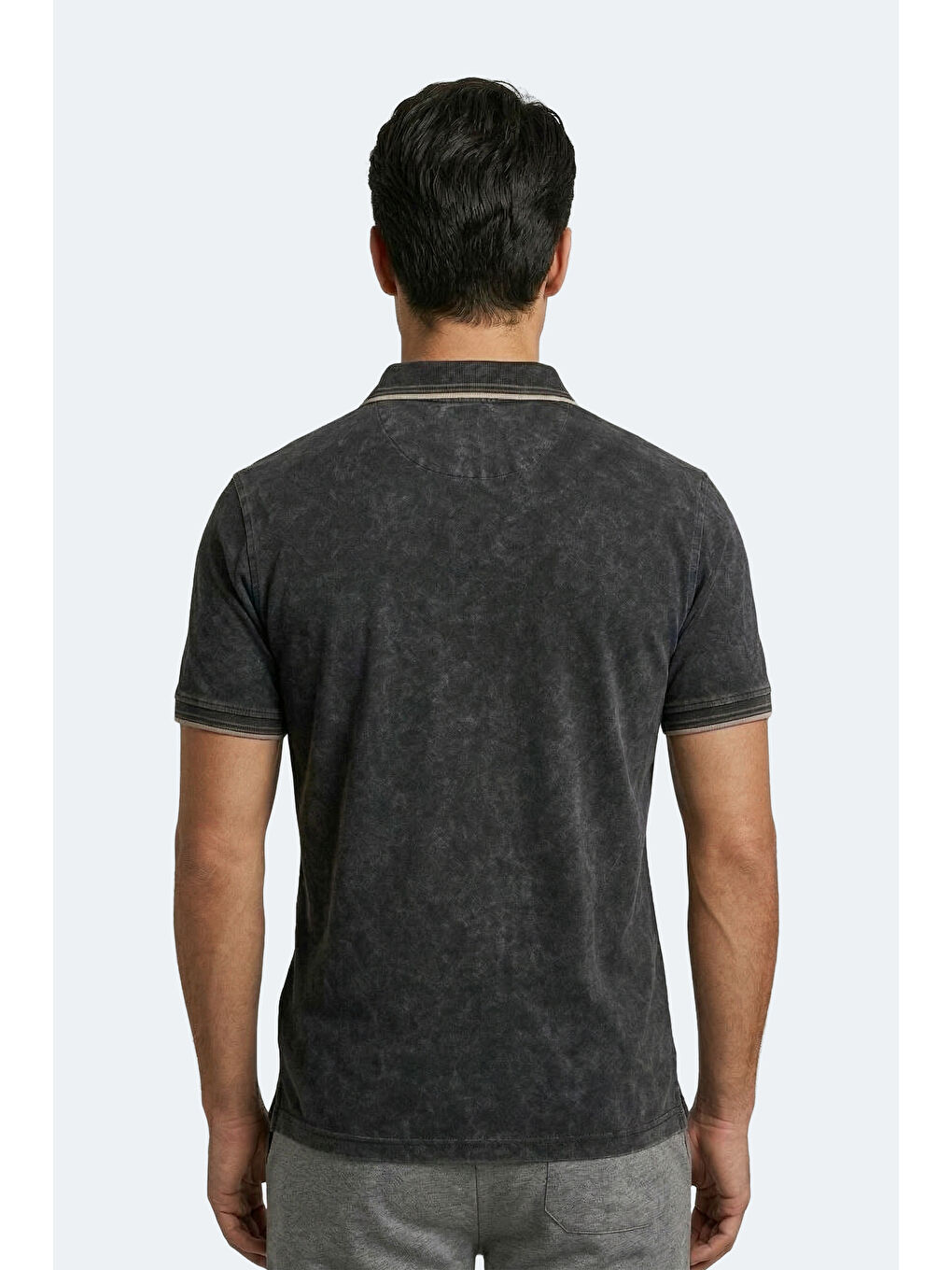 ZALE Erkek Polo Yaka Siyah Tişört-4