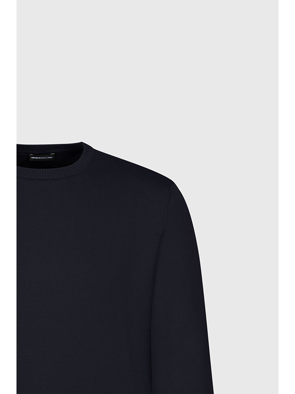 Erkek Lacivert Pamuklu Standart Fit Normal Kesim Bisiklet Yaka Triko Kazak-6