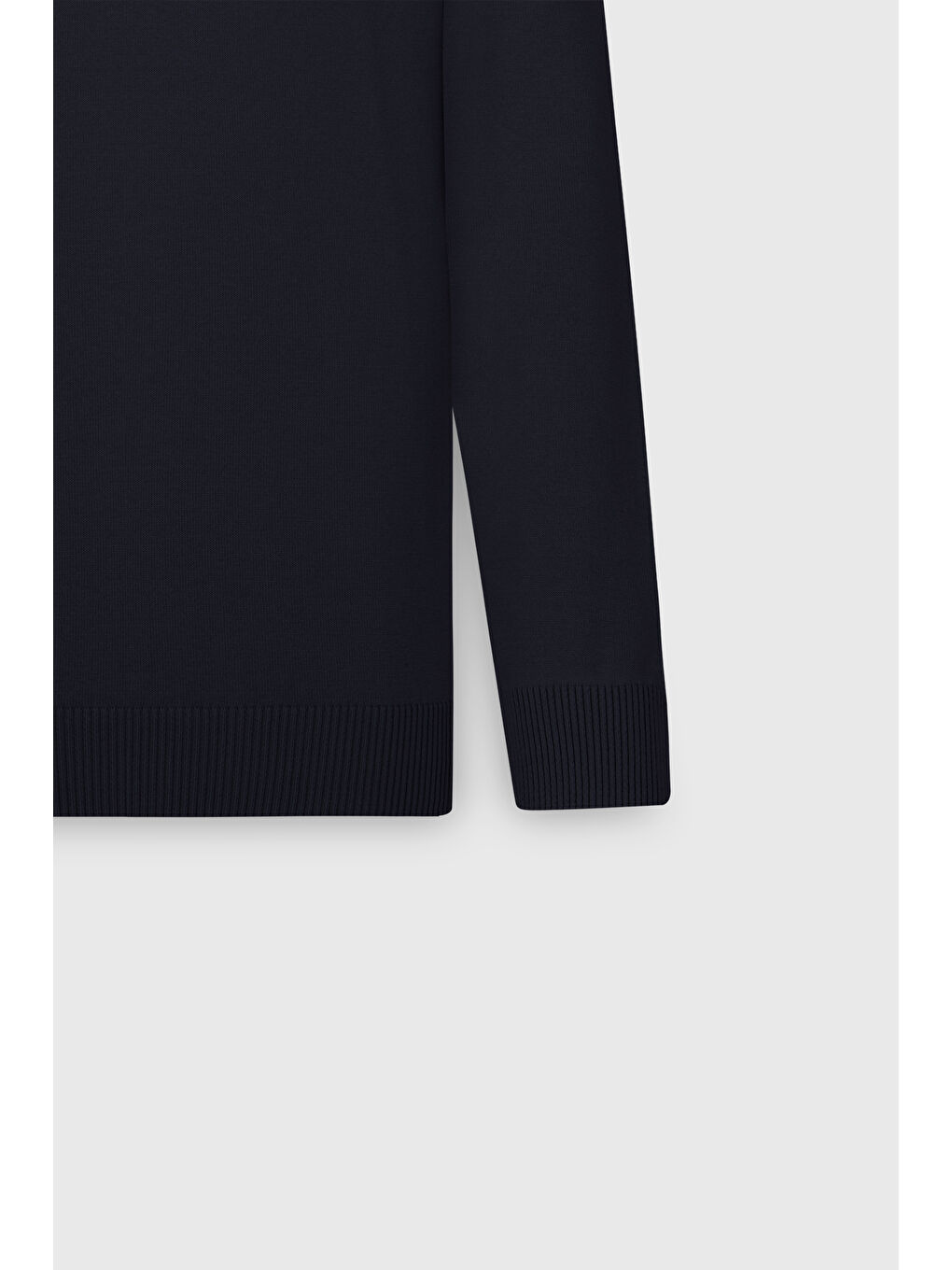 Erkek Lacivert Pamuklu Standart Fit Normal Kesim Bisiklet Yaka Triko Kazak-7