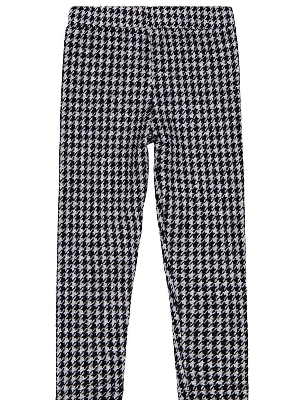 Girls Kazayağı Desen 6-9 Yaş Tayt - Siyah 6-7 Yaş-1