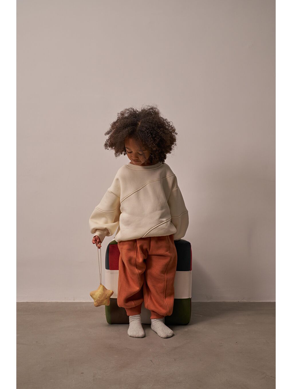 Bej Honey Dikiş Detaylı Eşofman Takım-5