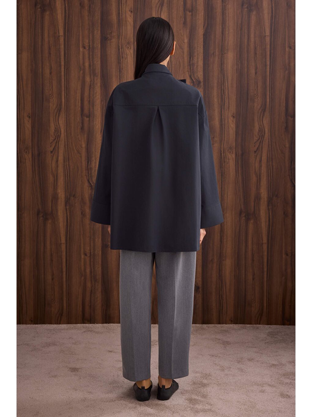 Fiyonk Detaylı Gömlek Siyah-4