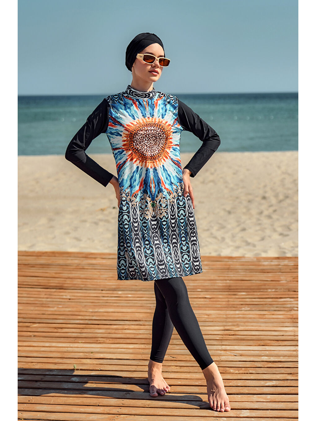 Siyah Elastanlı Tesettür Mayo 900-307 Arjantin-1