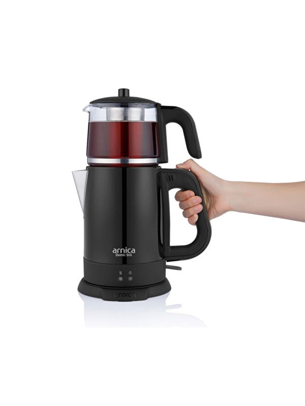 IH33205 Demli Stil Siyah Cam Çay Makinesi - Siyah - 1800 Watt