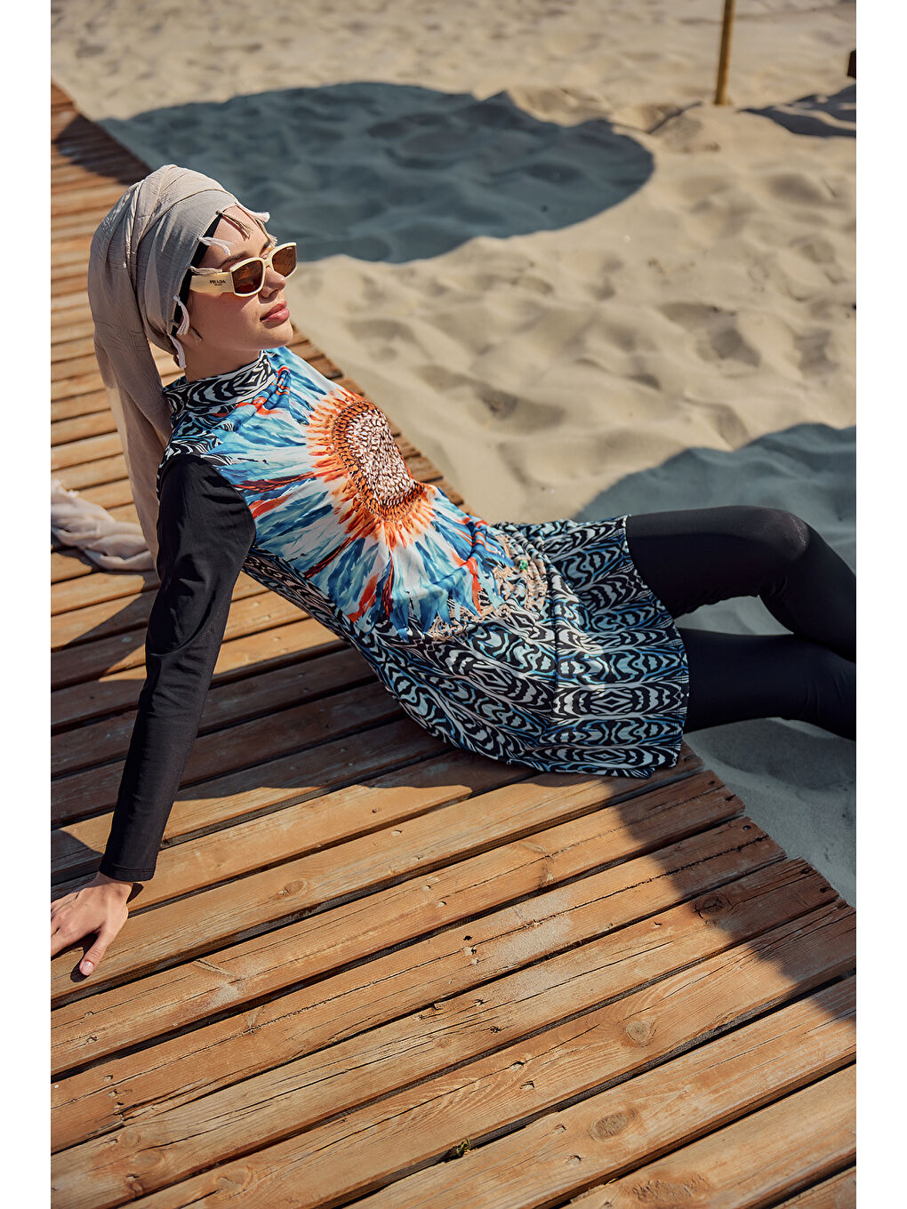 Siyah Elastanlı Tesettür Mayo 900-307 Arjantin-2