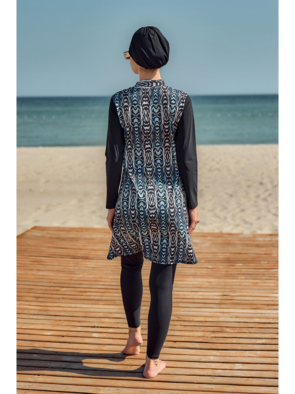 Siyah Elastanlı Tesettür Mayo 900-307 Arjantin-3