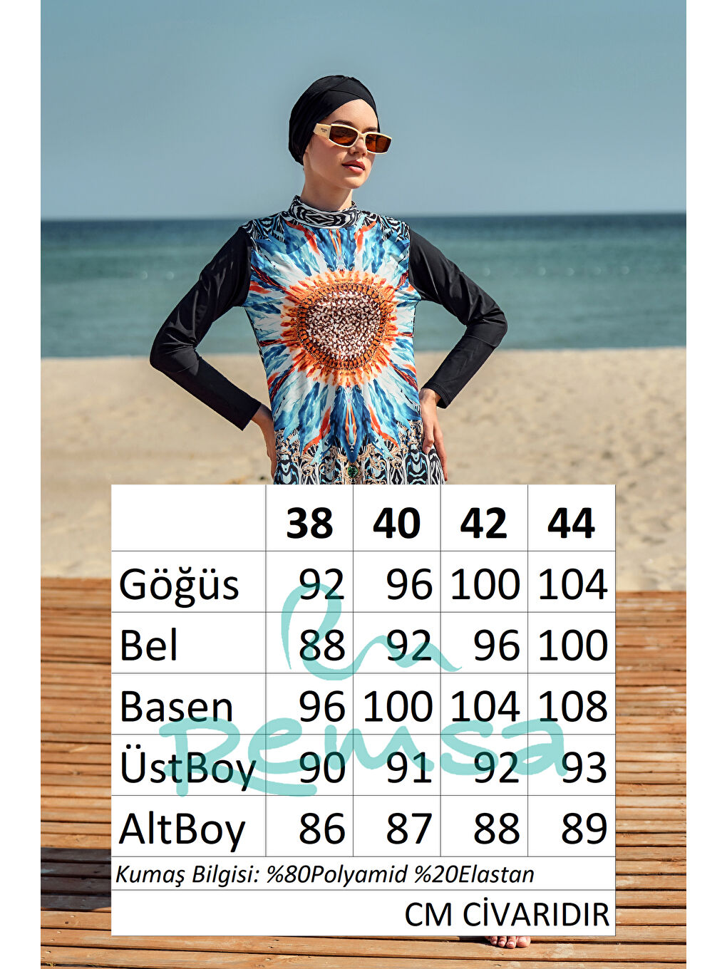 Siyah Elastanlı Tesettür Mayo 900-307 Arjantin-4