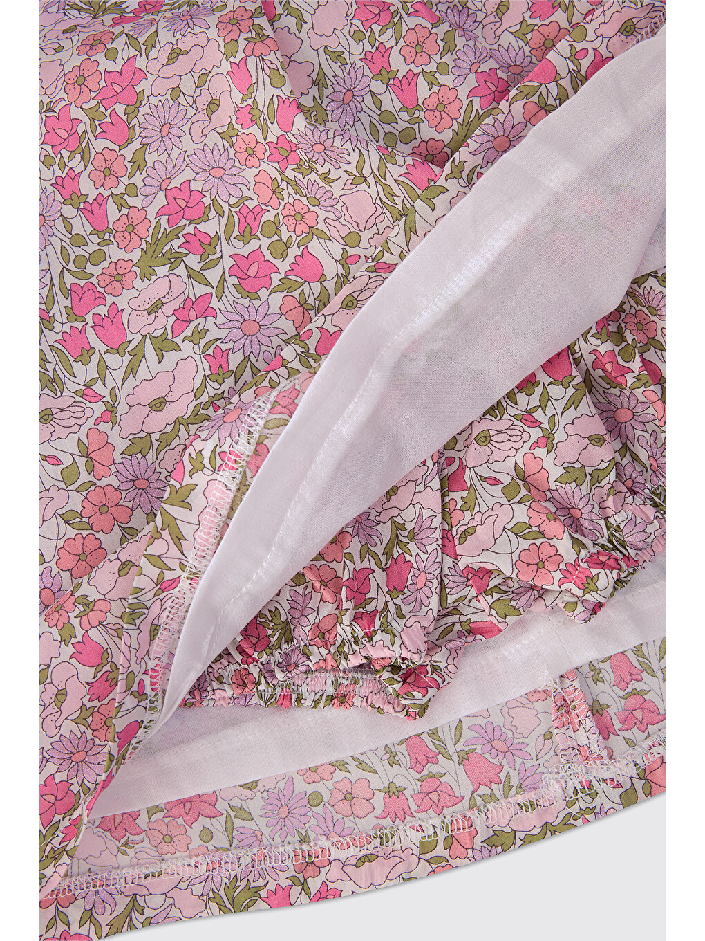 Liberty Kumaş Yenidoğan Pembe Elbise-4
