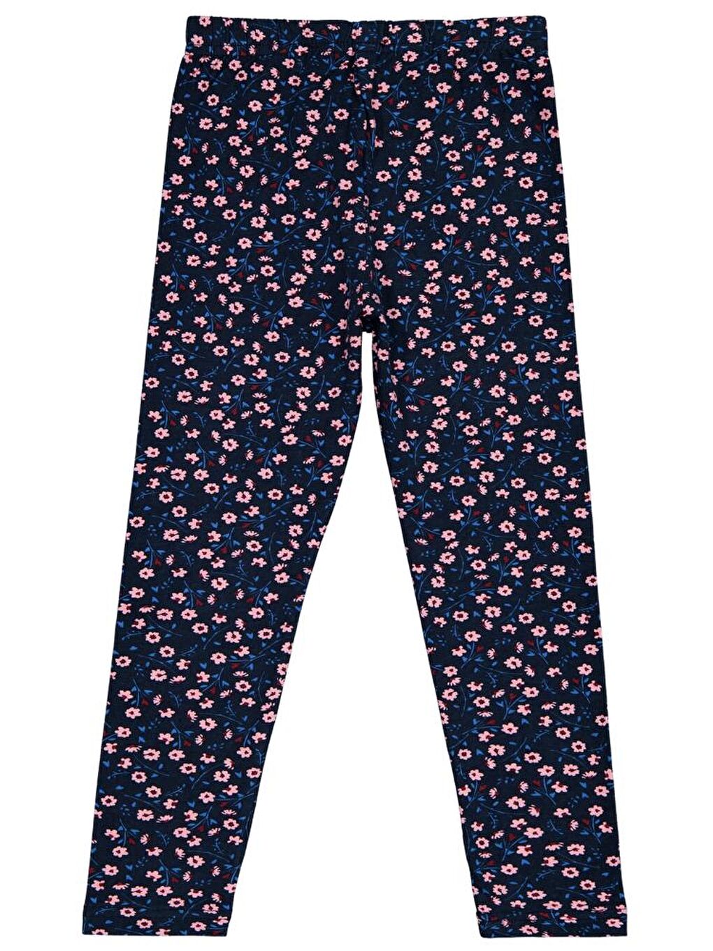 Girls Çiçek Baskılı 6-9 Yaş Tayt - Lacivert 7-8 Yaş