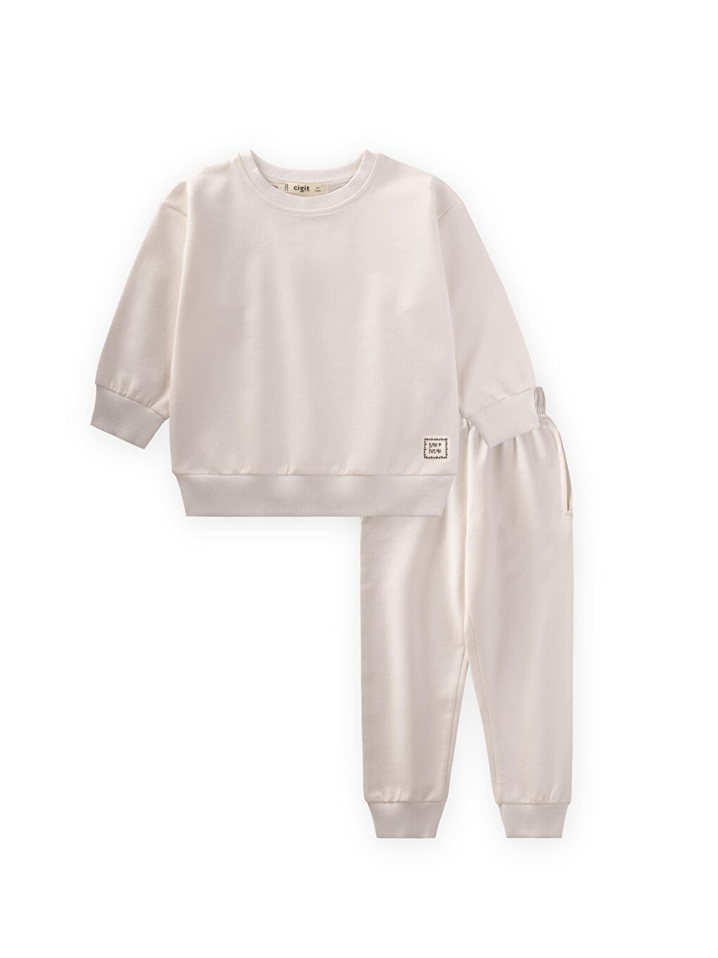 Basic Eşofman Takım 2-7 Yaş Kırık Beyaz-2