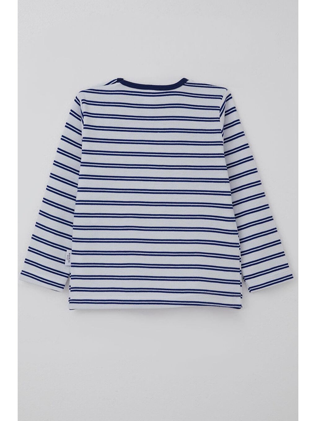 Erkek Bebek Uzun Kollu Tişört Patlı Çizgili Beyaz (9 Ay-3 Yaş)-1