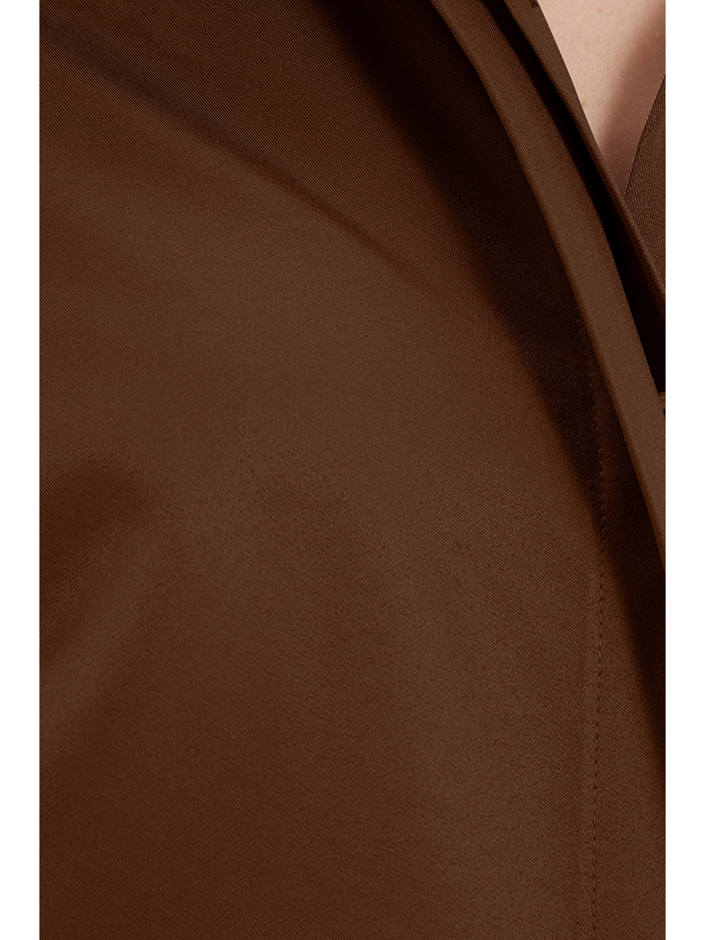 Kadın Slim Fit Dar Kesim Vucüda Oturan Uzun Kollu Gizli Düğme Detaylı Kahverengi Basic Gömlek-5