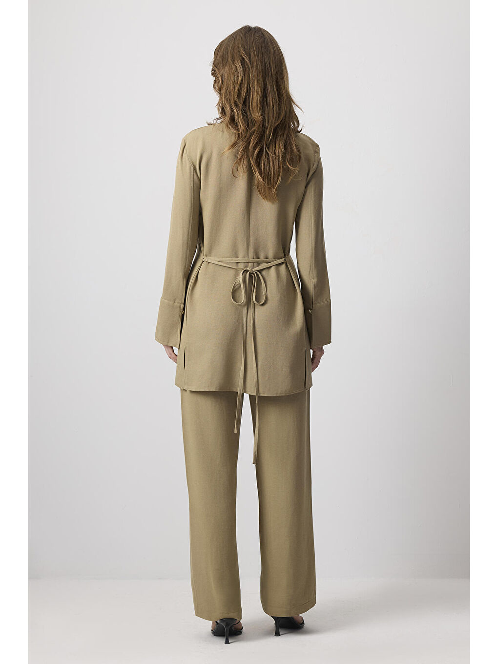 Haki Belden Bağlamalı Doğal Dokulu Takım-3