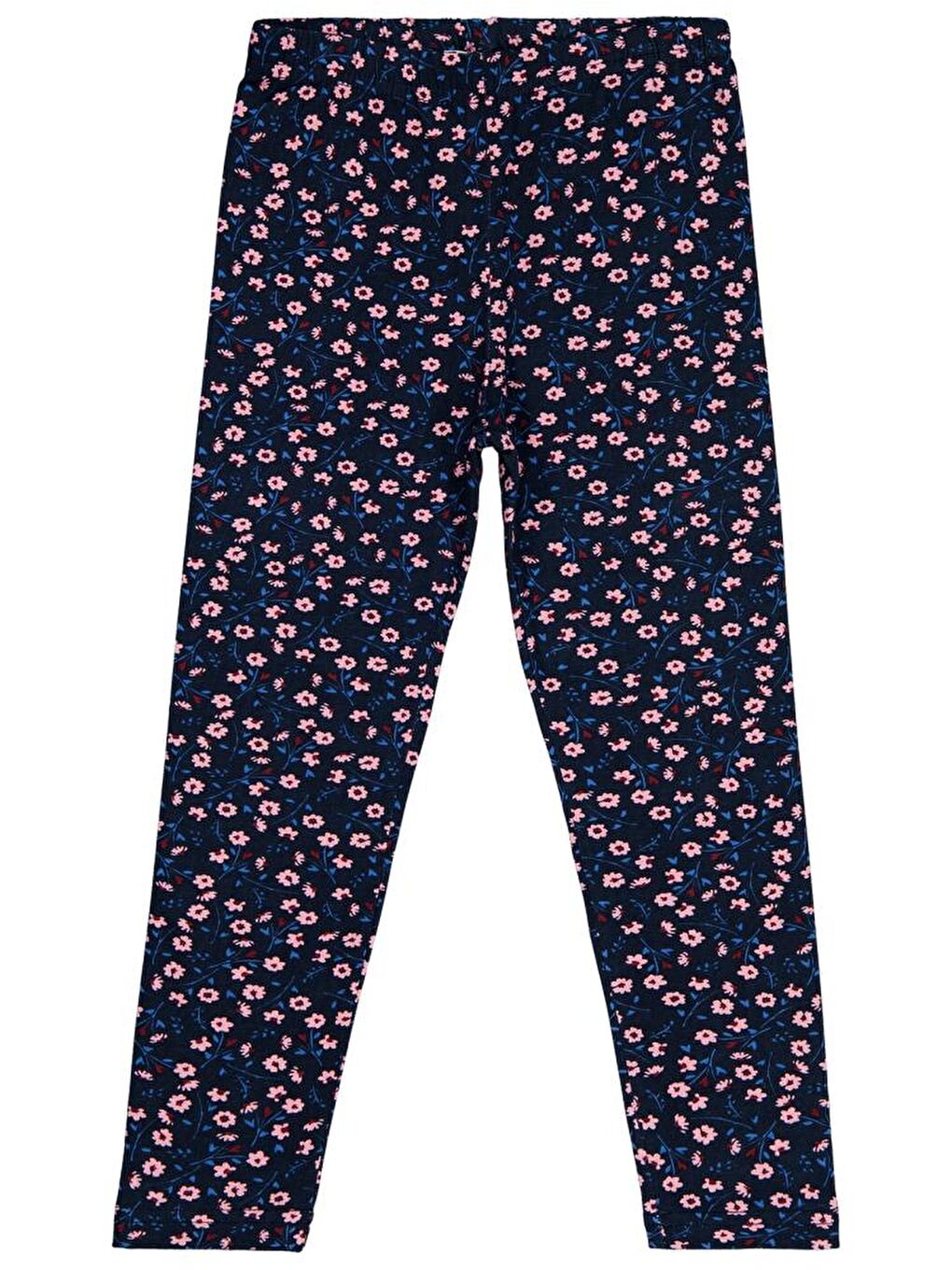 Girls Çiçek Baskılı 6-9 Yaş Tayt - Lacivert 7-8 Yaş-1