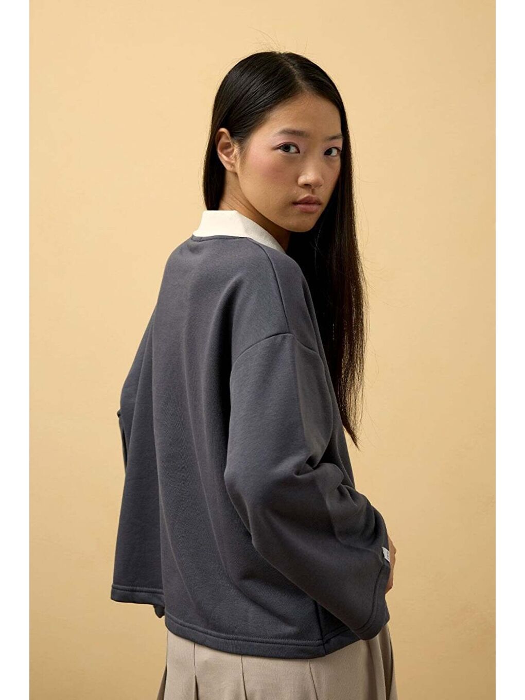 Antrasit California Baskılı 3 İplik-2