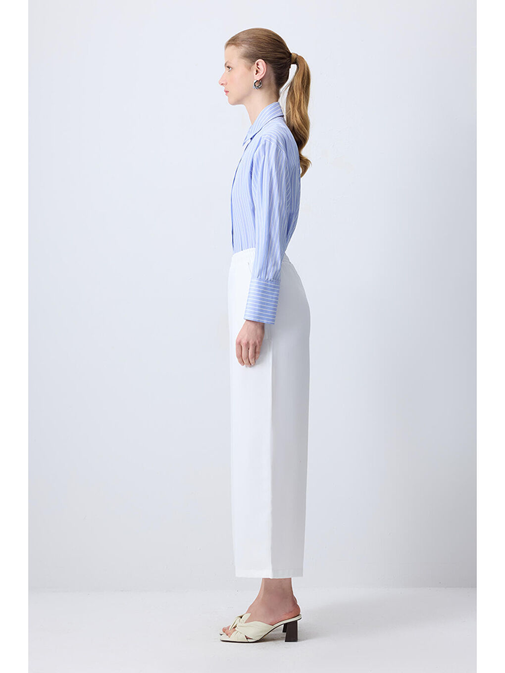 Ekru Relax Fıt Pantolon-2