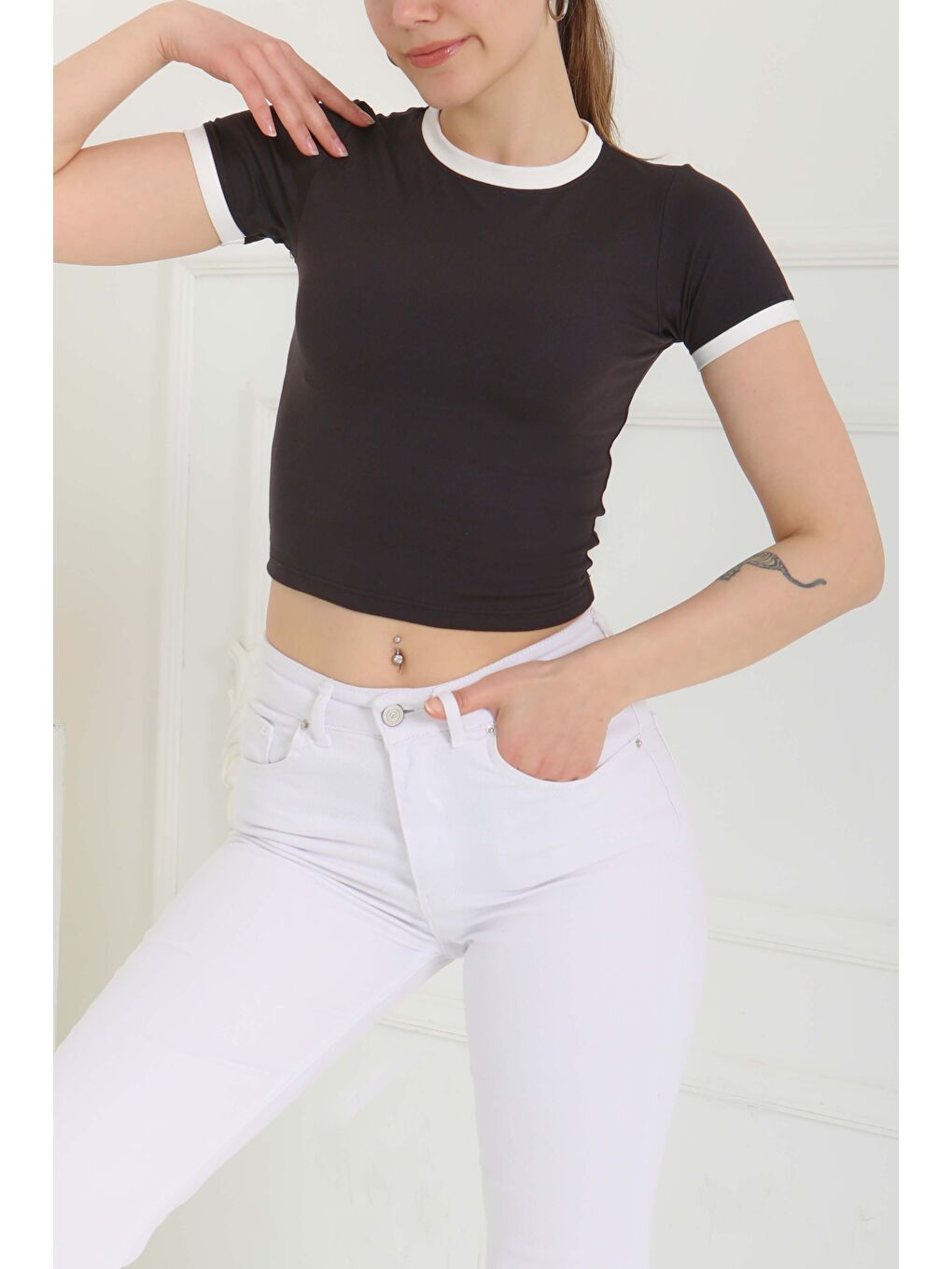 Garnili Crop Siyah - 27116