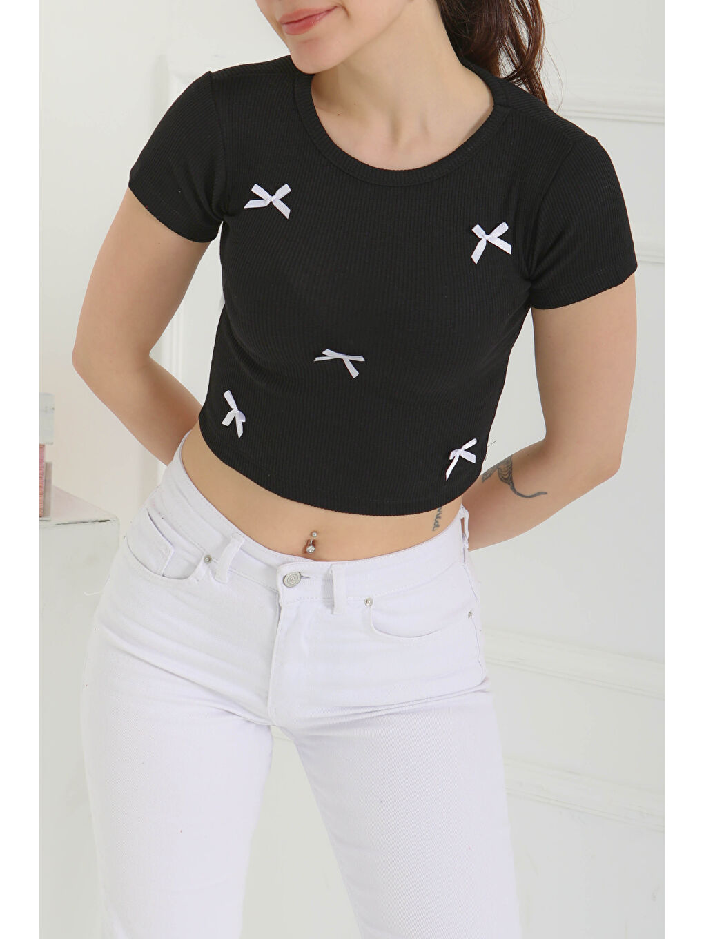 Kurdale Detaylı Bady Siyah - 27142-2