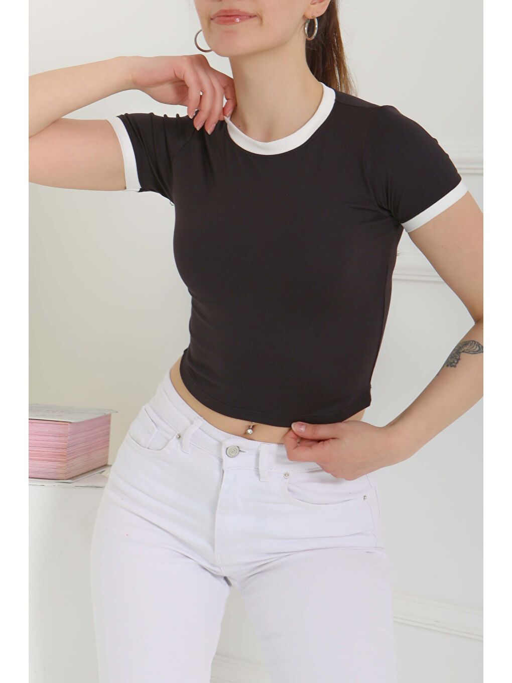 Garnili Crop Siyah - 27116-2