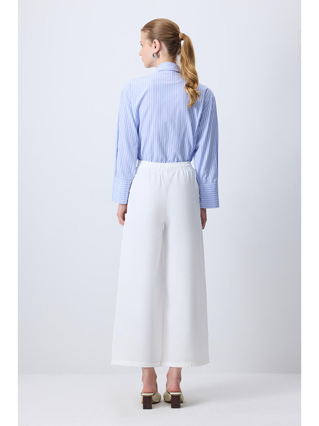 Ekru Relax Fıt Pantolon-3