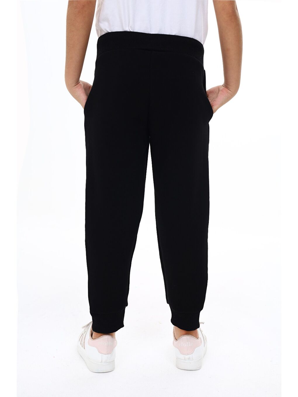 Siyah Kız Çocuk Nakışlı Eşofman Alt-2