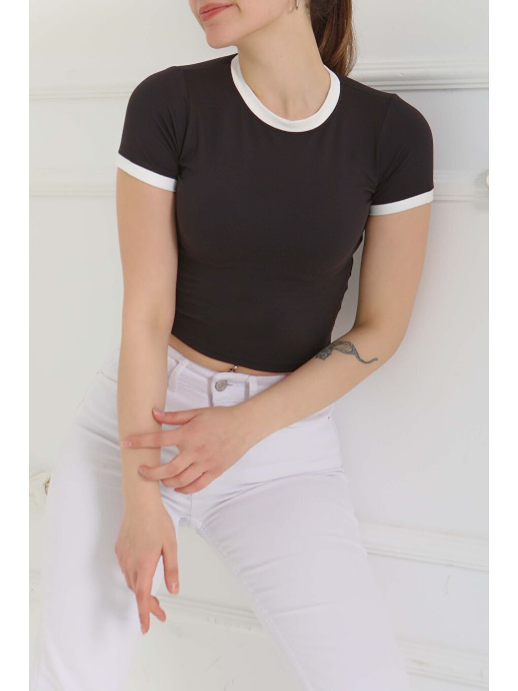 Garnili Crop Siyah - 27116-4