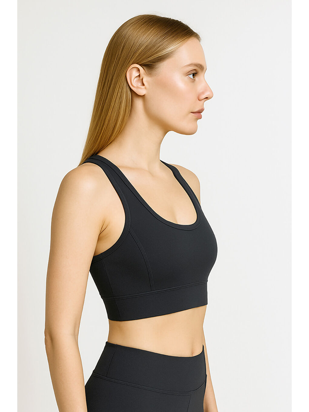 Lacivert Kalın Askılı Toparlayıcı Spor Büstiyer-1