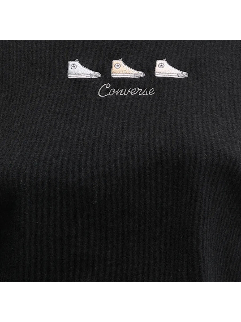 High Tops Kadın Siyah Yuvarlak Yaka Tişört-3