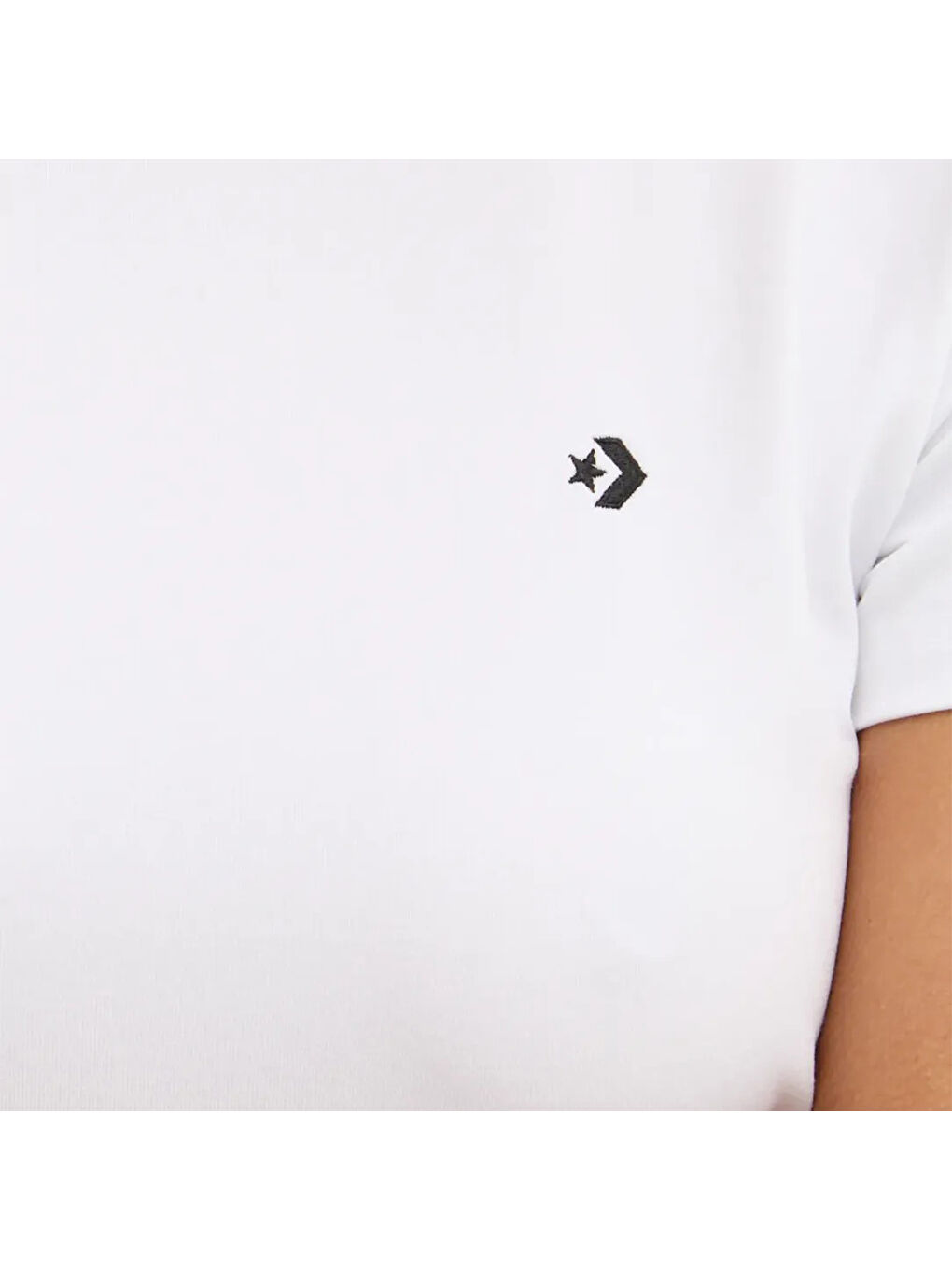 Cropped Kadın Beyaz Yuvarlak Yaka Tişört-3