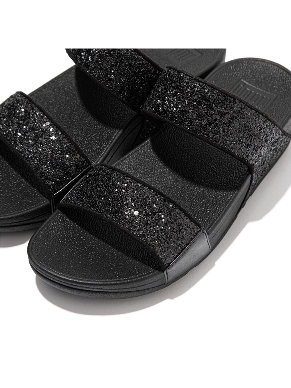Siyah Kadın Terlik ET3-339 LULU Glitter Slides Black Glitter-2