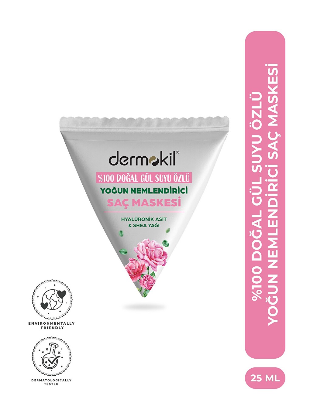 %100 Doğal Gül Suyu Yoğun Nemlendirici Saç Maskesi 25 ml