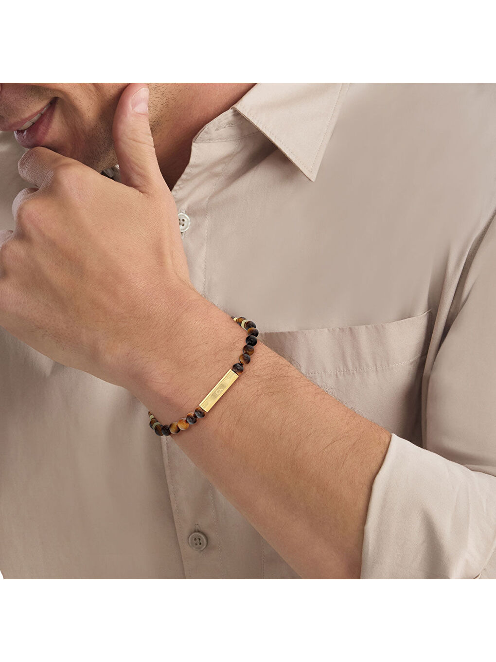 Kahverengi CKJ35000576 Erkek Bileklik-1