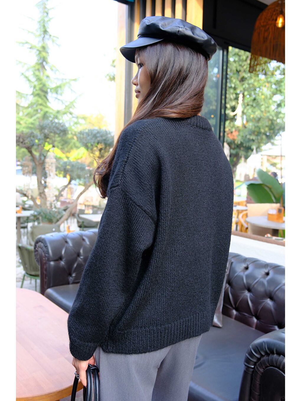 Alpaka Kısa Hırka Siyah-2