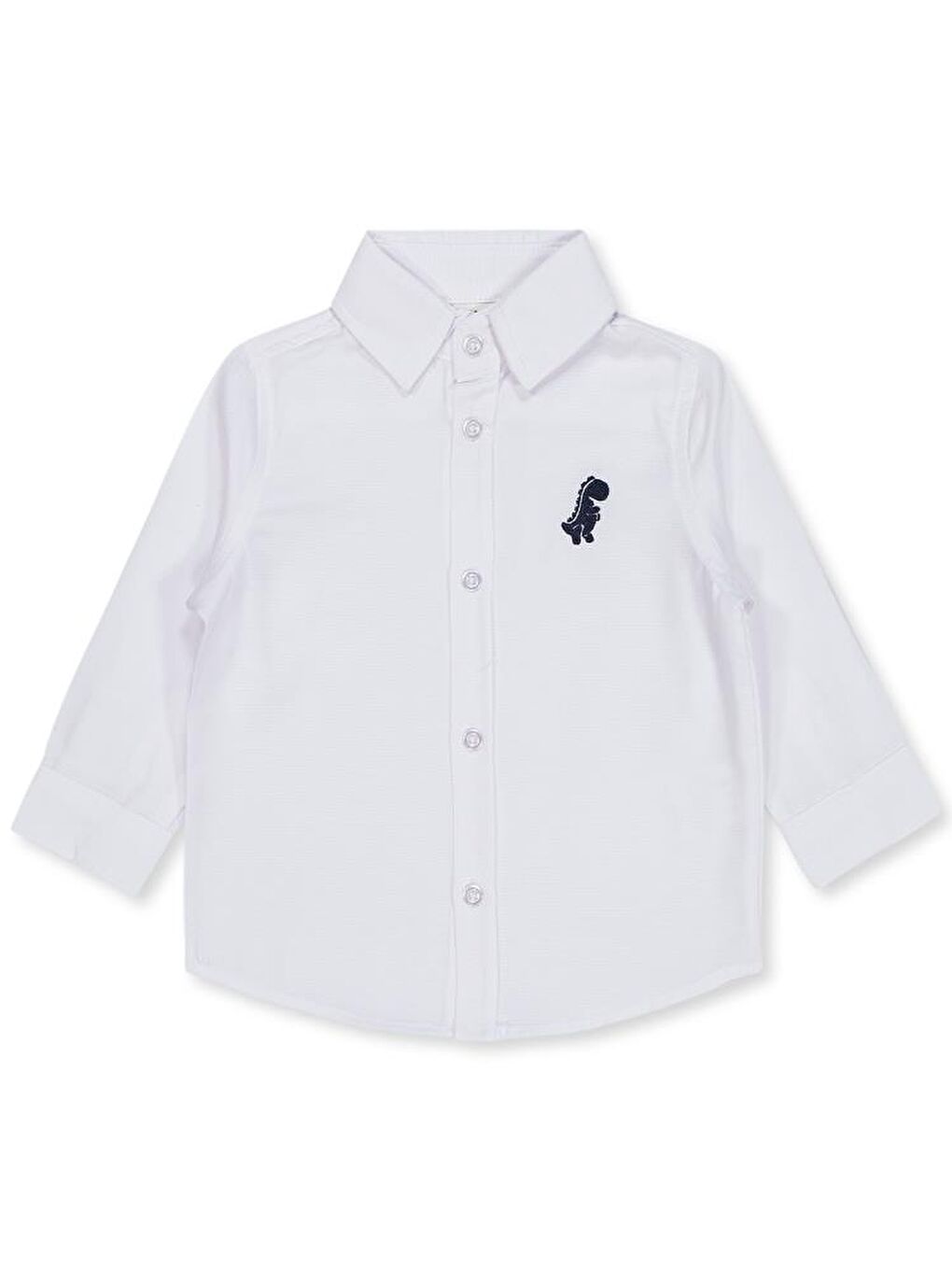 Baby Dinozor Nakışlı 6-18 Ay Gömlek - Beyaz 9-12 Ay