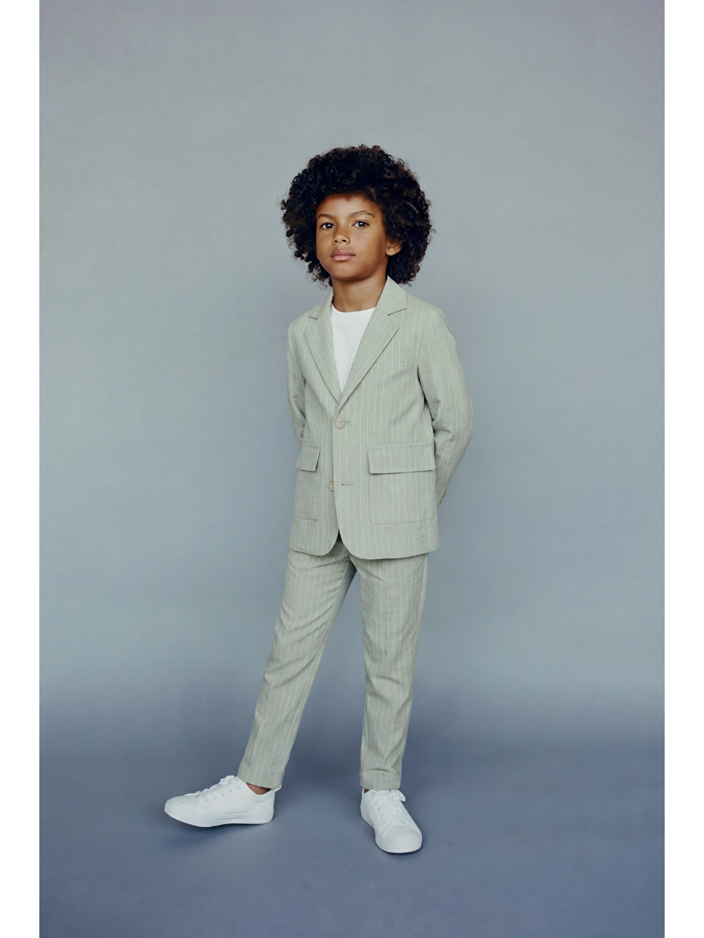 Erkek Çocuk Yeşil Ceket Ve Pantolon Takım Tişört Dahil