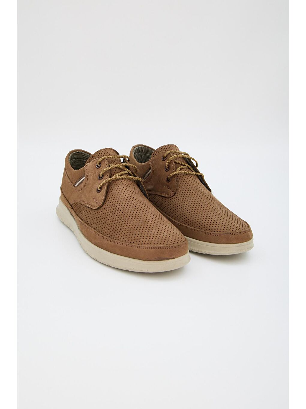 Kahverengi Erkek Hakiki Deri Spor Ayakkabı-1