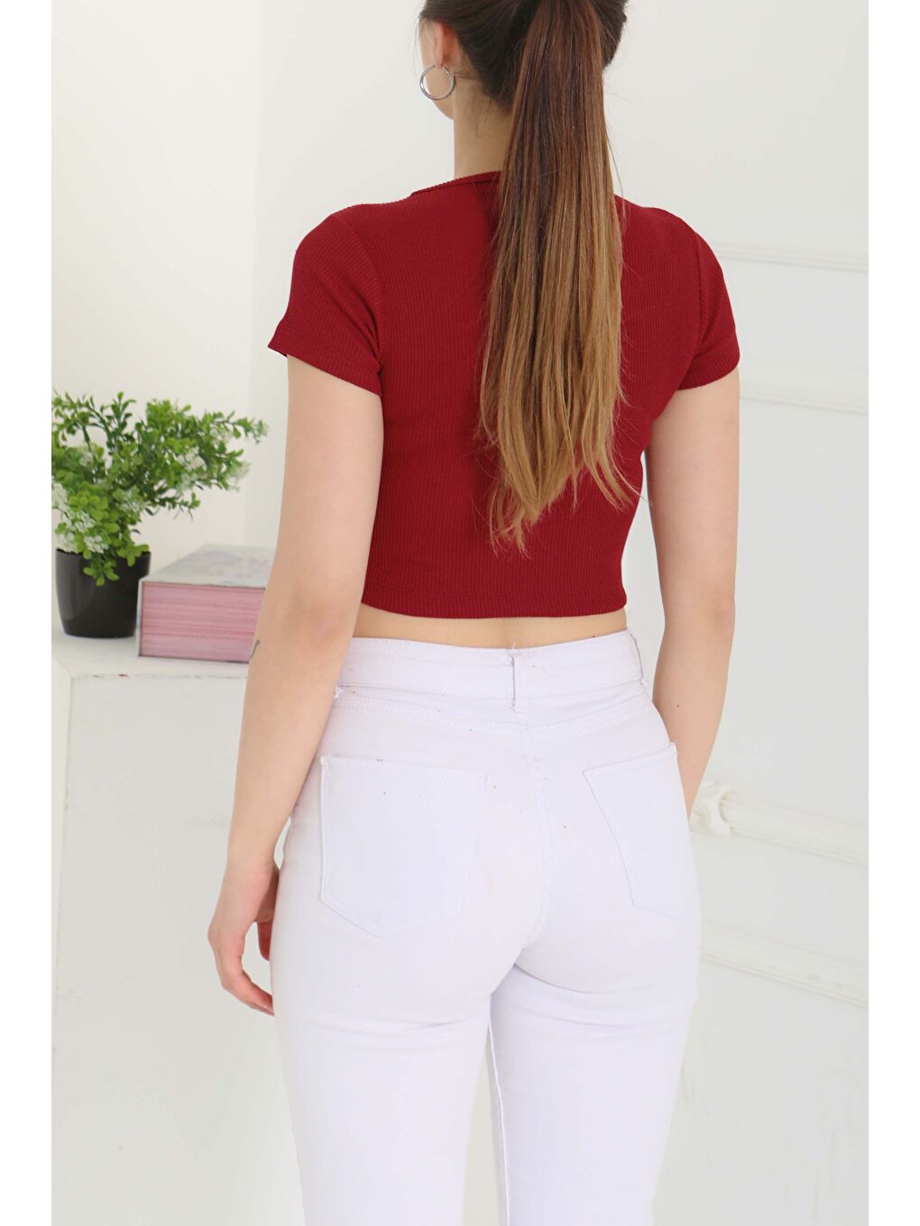 Kurdale Detaylı Bady Bordo - 27142-7