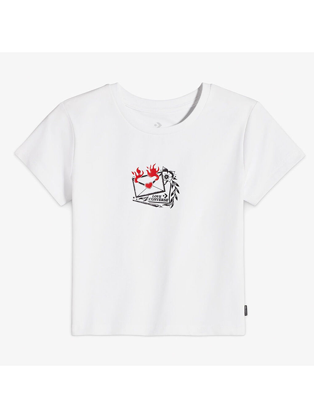 Love Letter Kadın Beyaz Yuvarlak Yaka Tişört