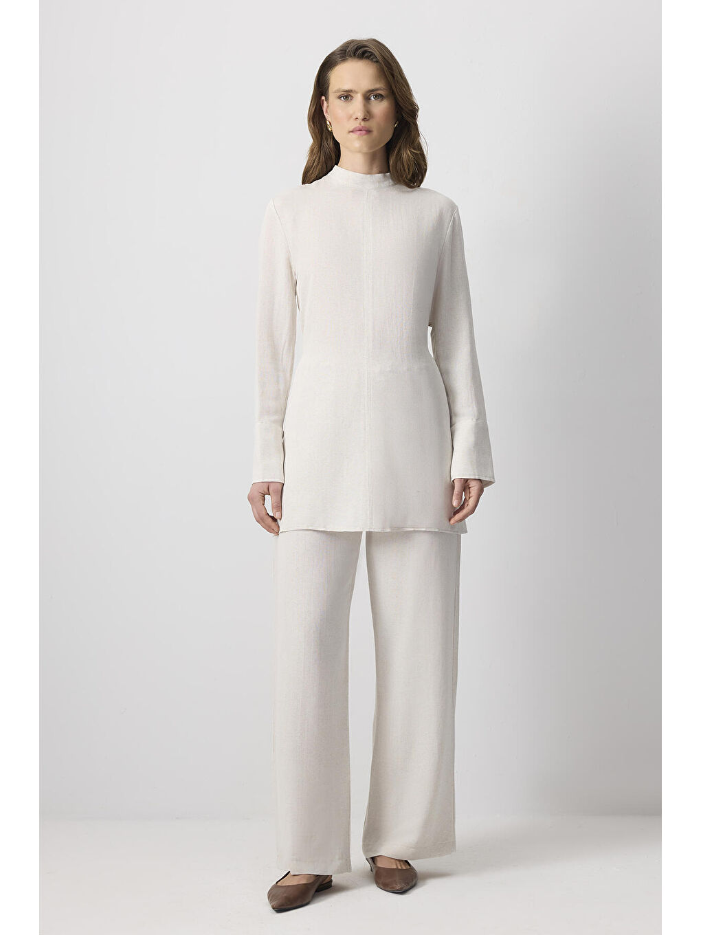 Bej Belden Bağlamalı Viskon Takım