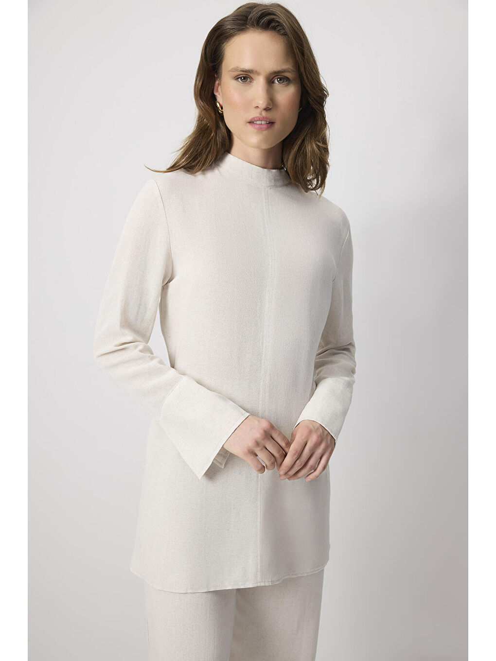 Bej Belden Bağlamalı Viskon Takım-1