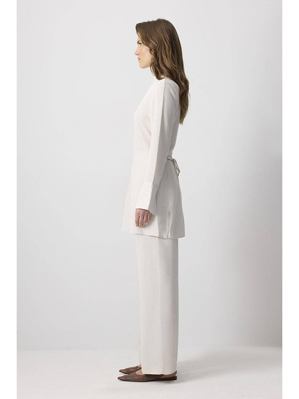 Bej Belden Bağlamalı Viskon Takım-2