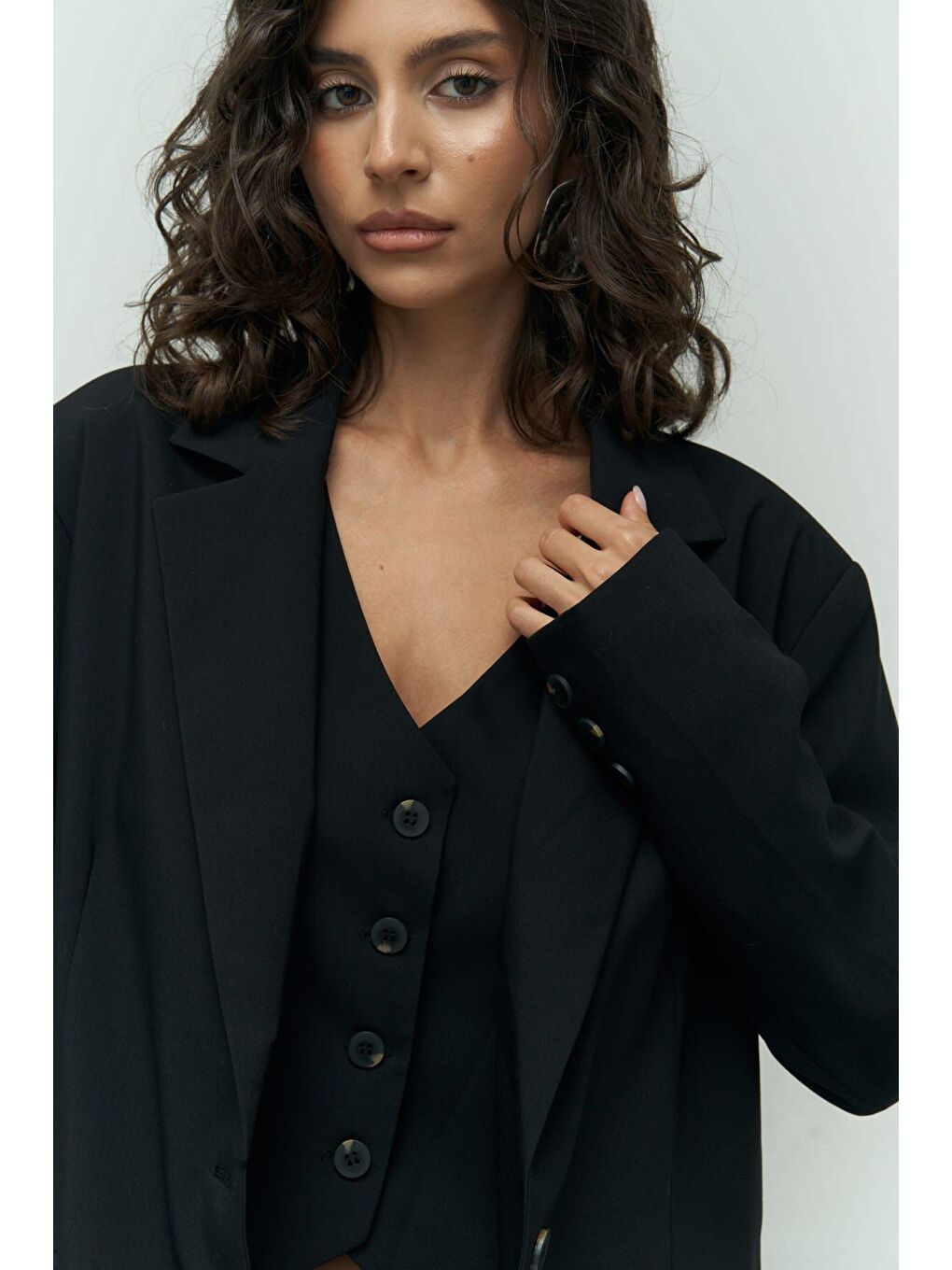 Pietro Yelekli Siyah Blazer-4