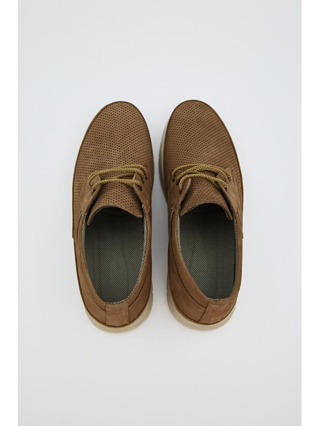 Kahverengi Erkek Hakiki Deri Spor Ayakkabı-3