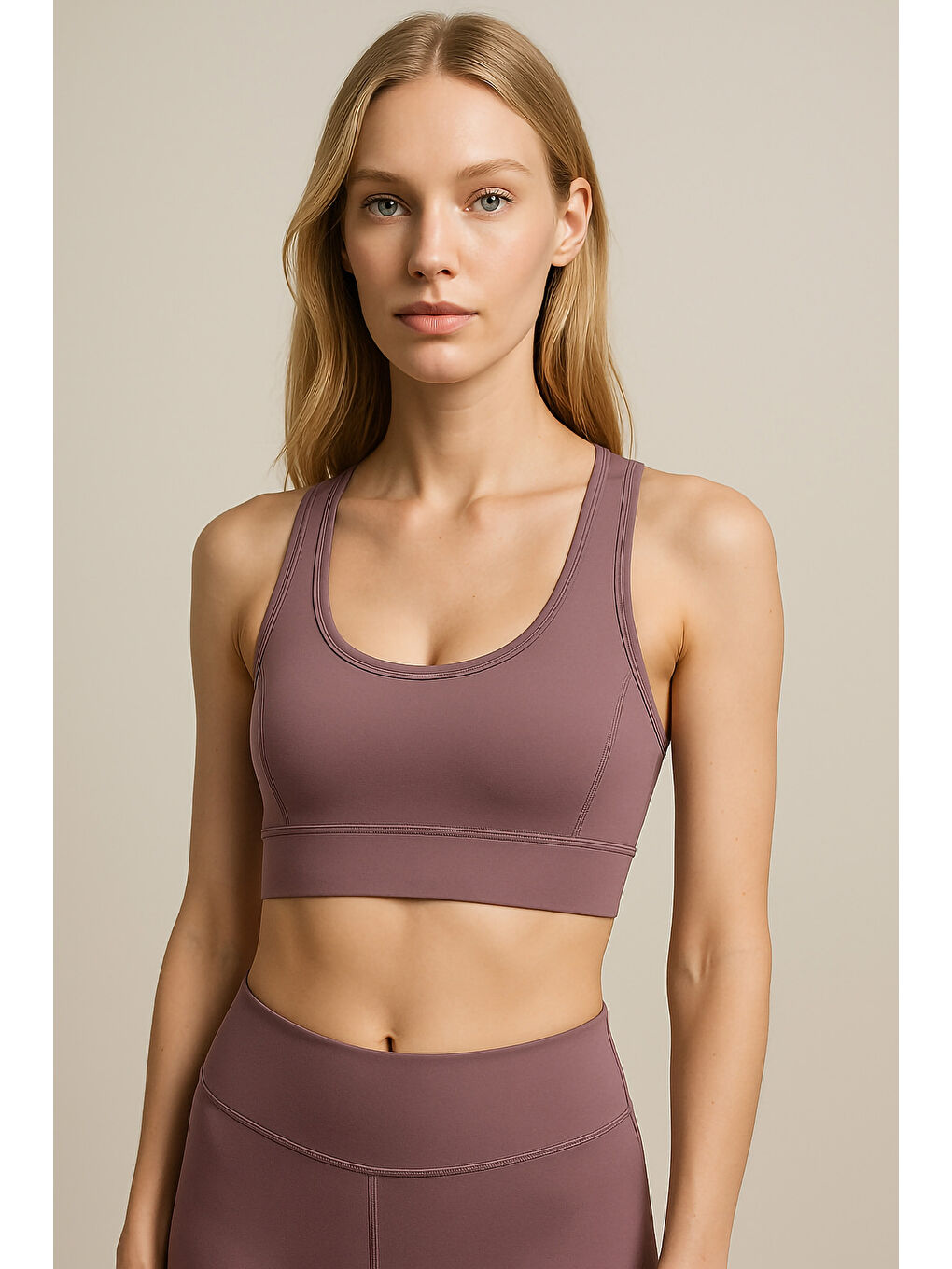 Mor Kalın Askılı Toparlayıcı Spor Büstiyer